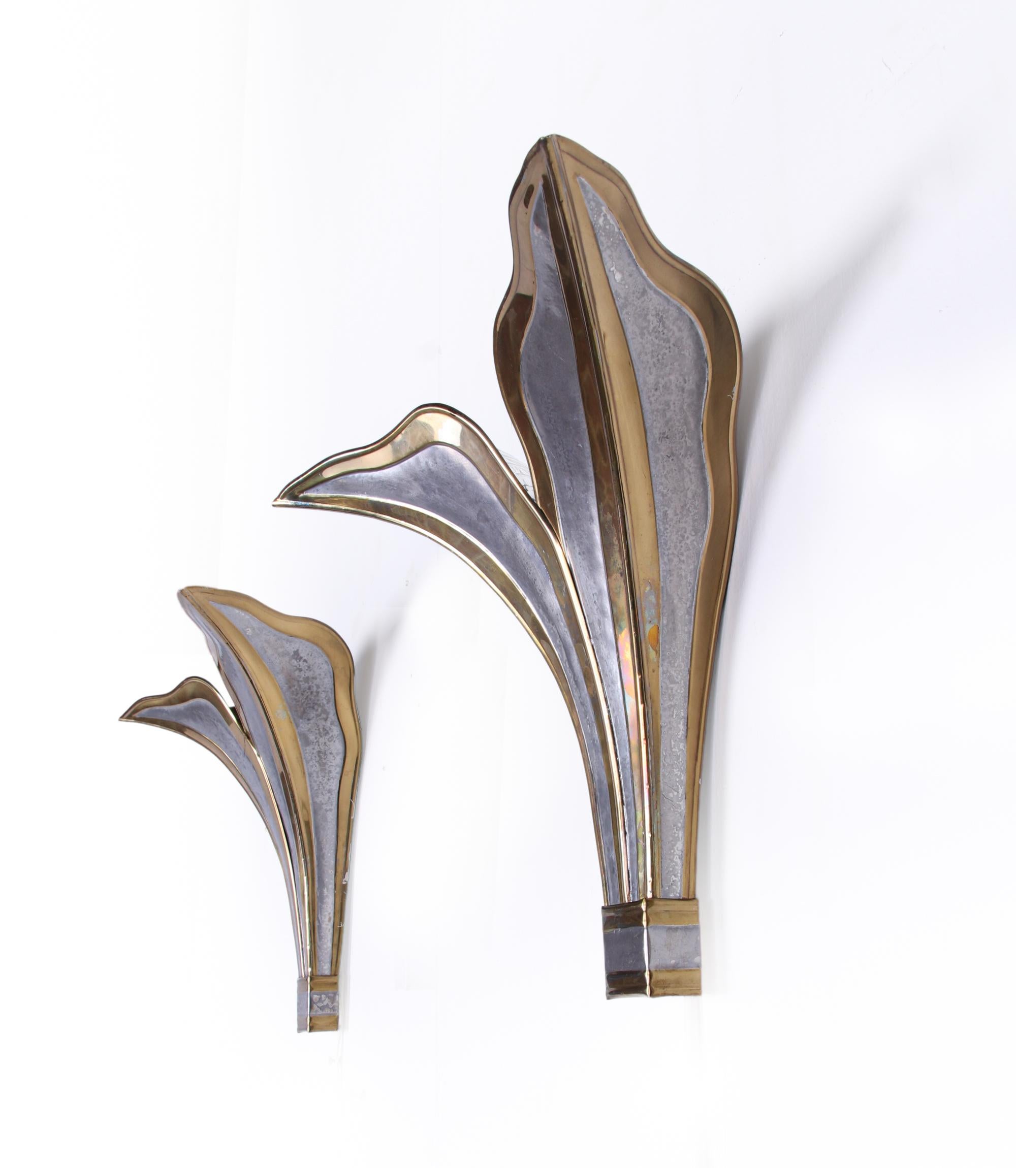 Hand-Crafted Pair of Brutalist Wall Sconces by Henri Fernandez, Maison Honoré, Paris, France