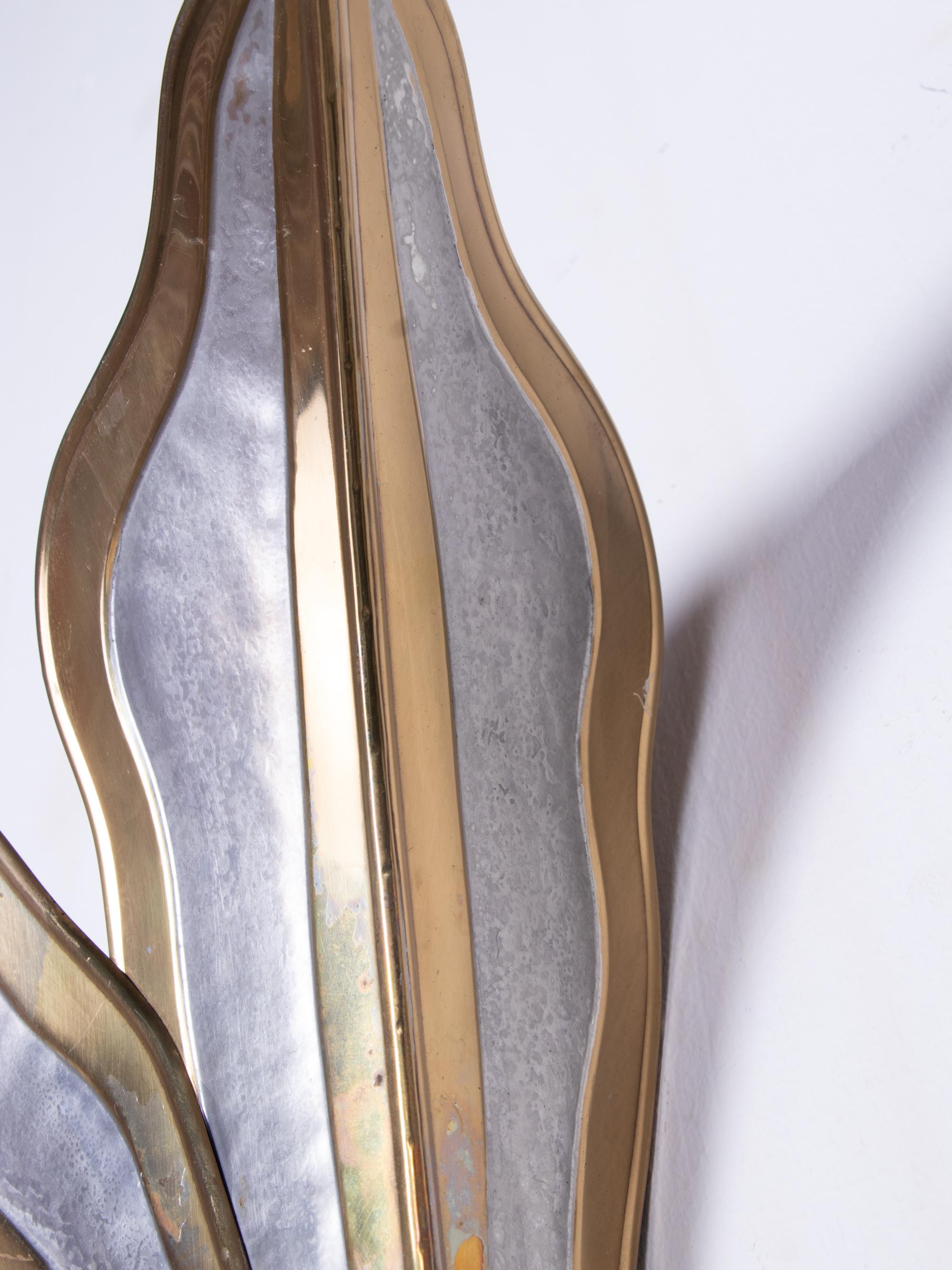 20th Century Pair of Brutalist Wall Sconces by Henri Fernandez, Maison Honoré, Paris, France