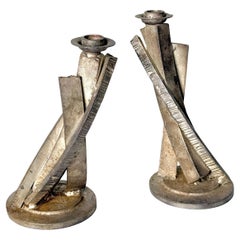 Paire de sculptures brutalistes en acier soudé de Joseph Wesner des années 1990