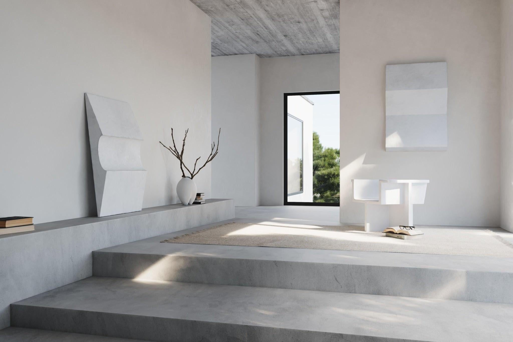 Pareja de Sillones Estilo Brutus, Contemporáneos, Blanco Hueso, Fibra de Hormigón. en Nuevo estado para la venta en Saint-Ouen, FR