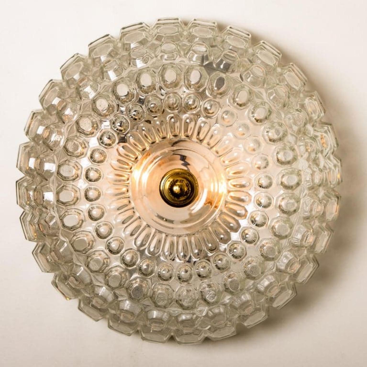 Pair of Bubble Flush Mounts/Wall Sconces by Limburg, 1960s In Good Condition For Sale In Rijssen, NL
