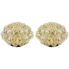 Pair of Bubble Glass Flushmounts by Helena Tynell, Limburg, Germany, 1970s