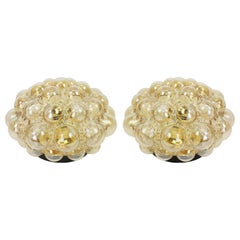 Pair of Bubble Glass Flush Mounts by Helena Tynell, Limburg, Germany, 1970s