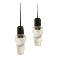 Pair of Bubble Glass Pendants by Seguso