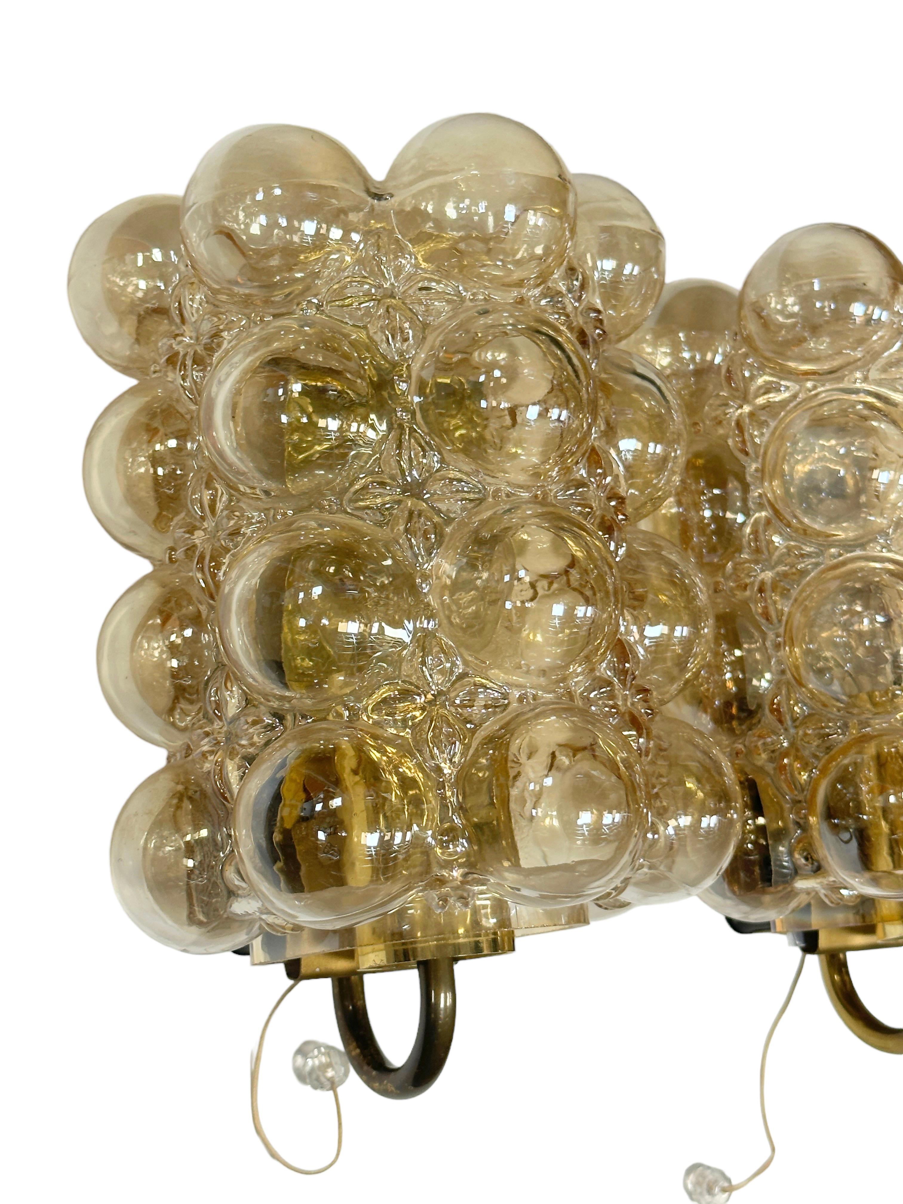 Pair of Bubble Glass Sconce by Helena Tynell for Limburg, Germany, 1960s In Good Condition In Nuernberg, DE
