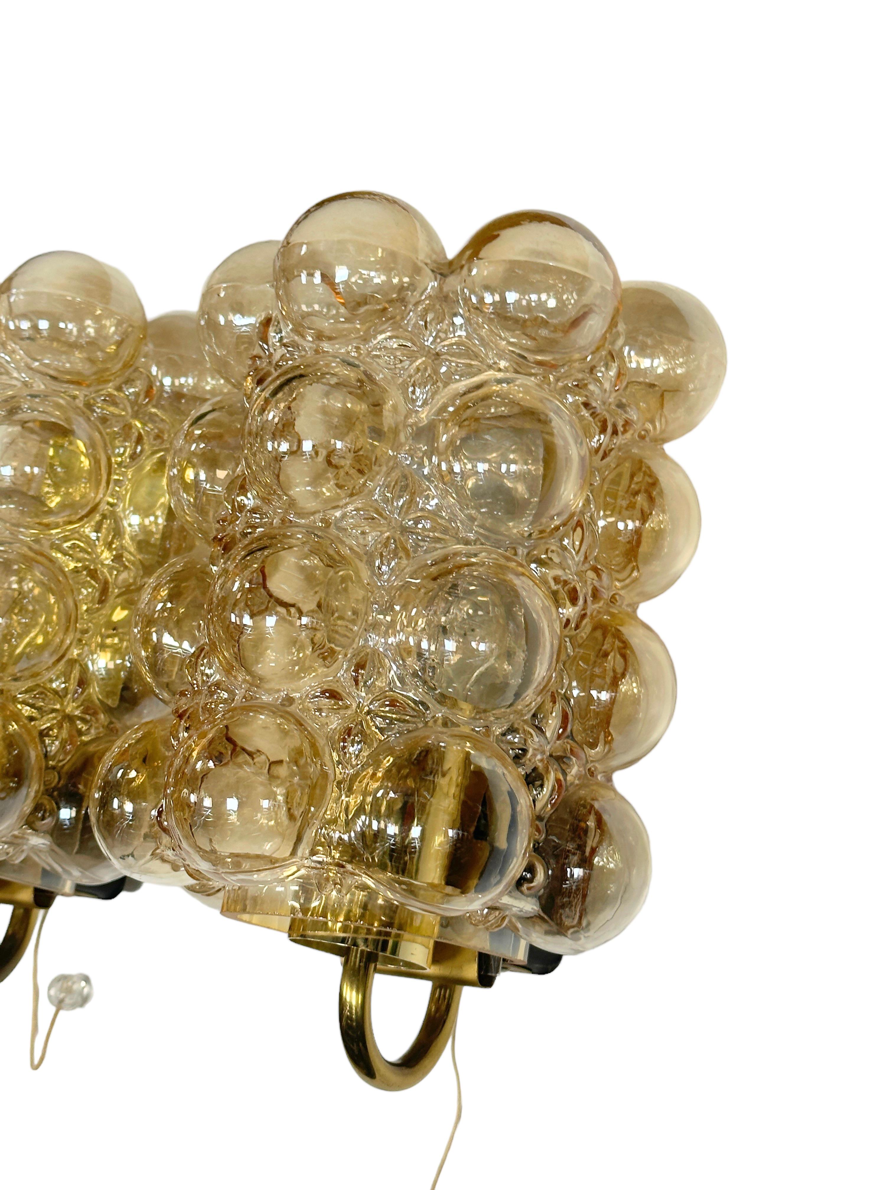 Metal Pair of Bubble Glass Sconce by Helena Tynell for Limburg, Germany, 1960s