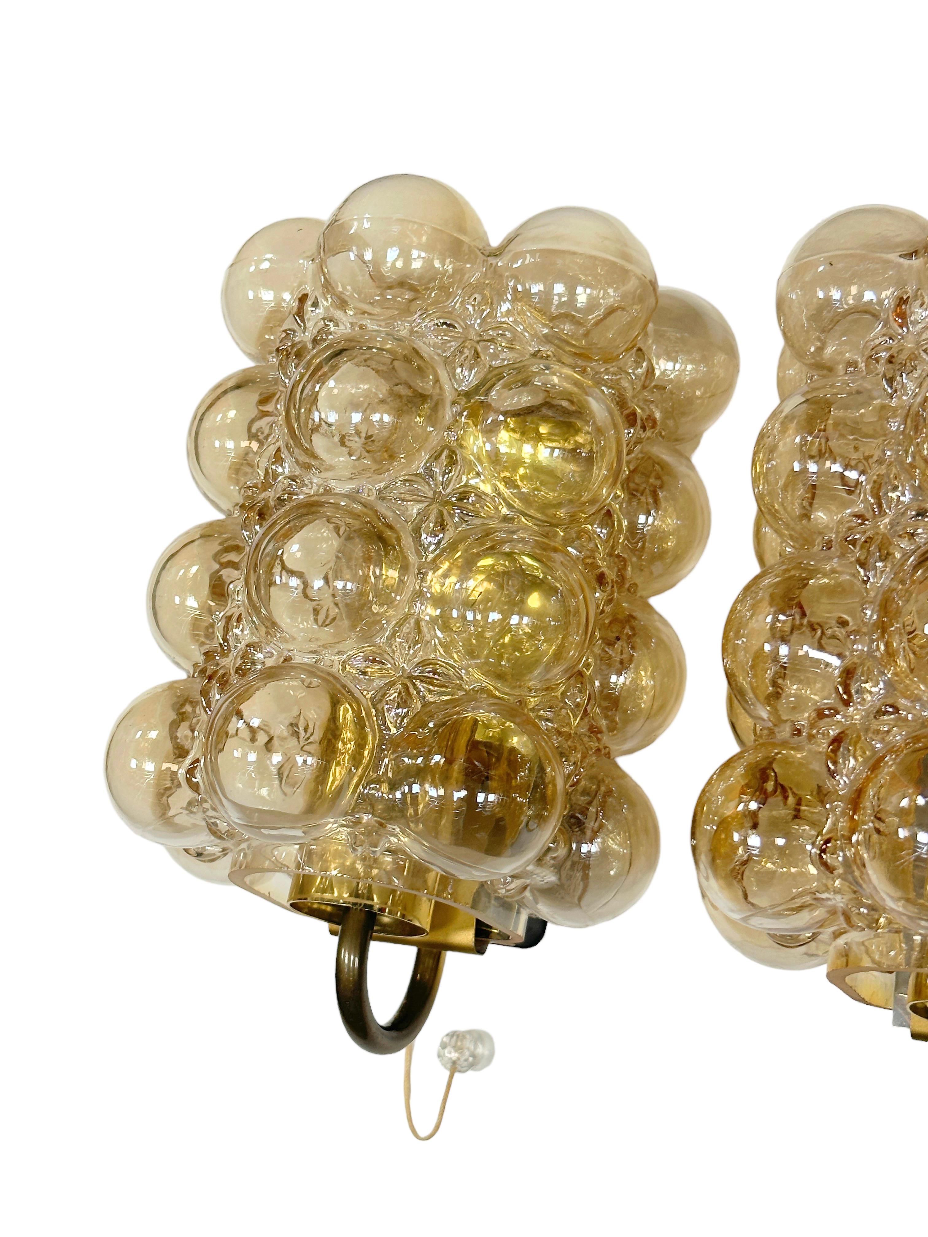 Pair of Bubble Glass Sconce by Helena Tynell for Limburg, Germany, 1960s 1