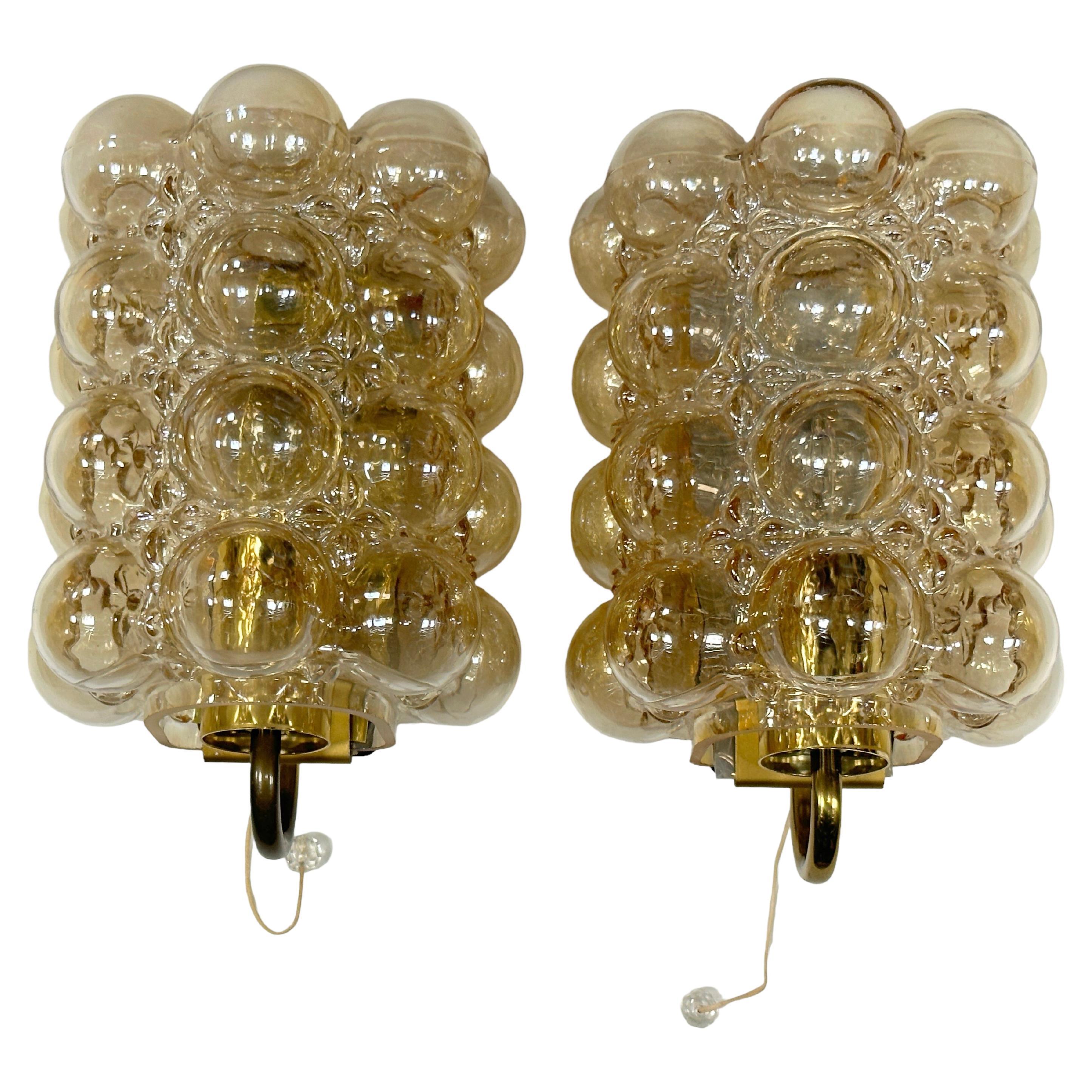 Pair of Bubble Glass Sconce by Helena Tynell for Limburg, Germany, 1960s