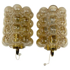 Pair of Bubble Glass Sconce by Helena Tynell for Limburg, Germany, 1960s