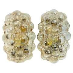 Vintage Pair of Bubble Glass Sconces by Helena Tynell for Glashütte Limburg, Germany
