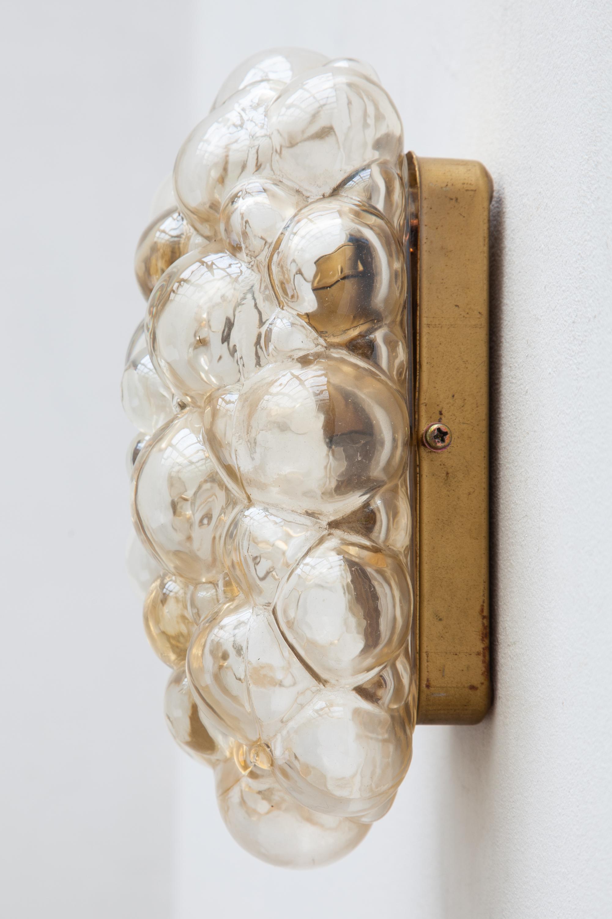 Mid-Century Modern Pair of Bubble Glass Sconces by Helena Tynell for Glashütte Limburg, Germany