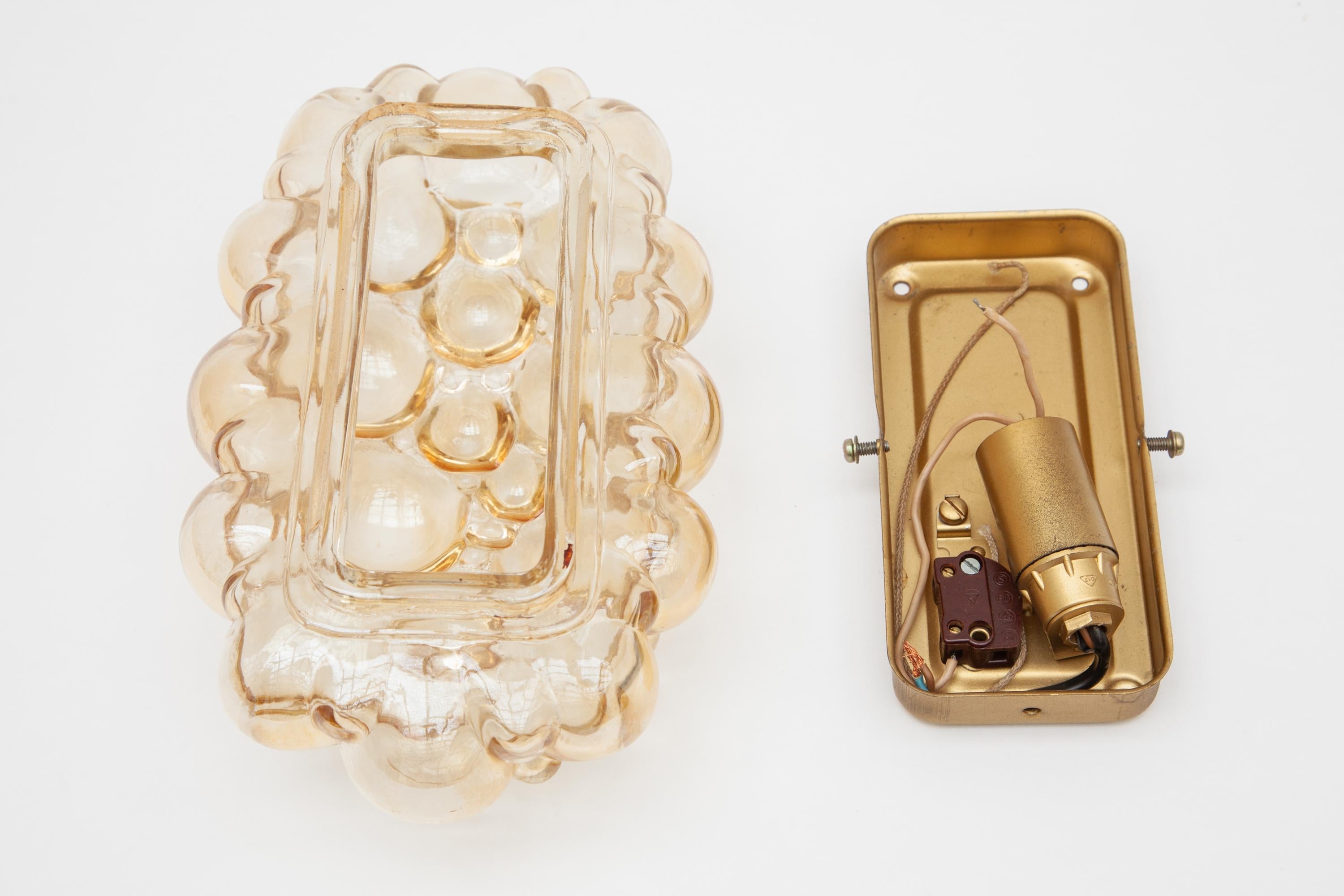 Pair of Bubble Glass Sconces by Helena Tynell for Glashütte Limburg, Germany In Good Condition In Antwerp, BE
