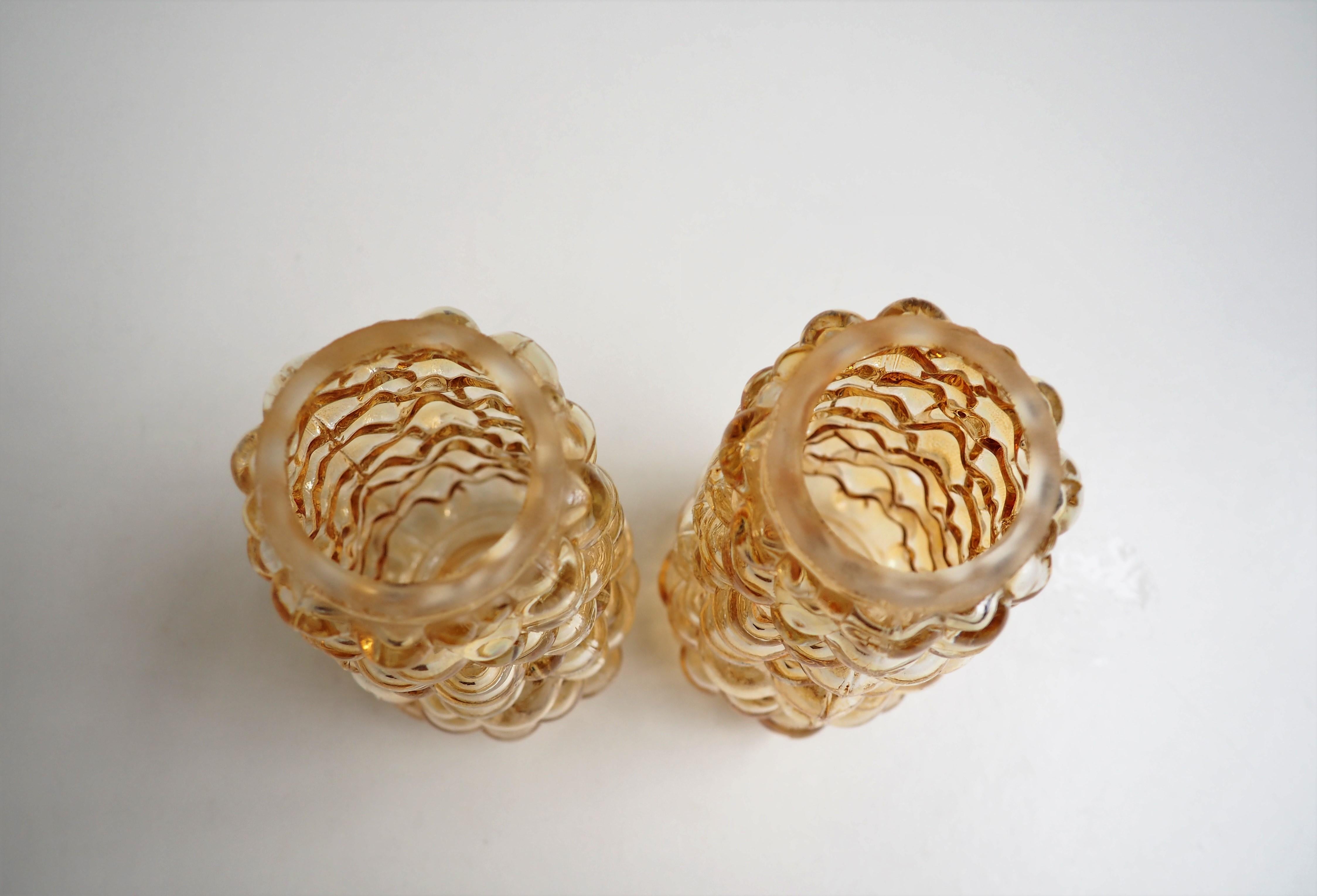 Pair of Bubble Glass Sconces in Helena Tynell Style on Teak Wall Base, 1960s For Sale 3