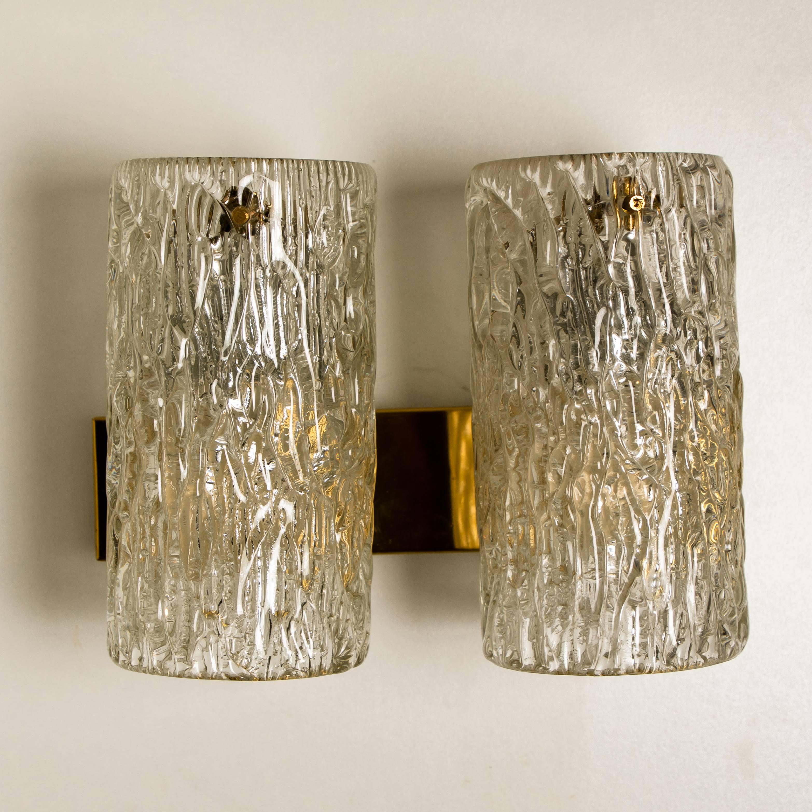 Pair of Bubble Glass Sconces or Wall Sconces by Hillebrand, 1960s 6