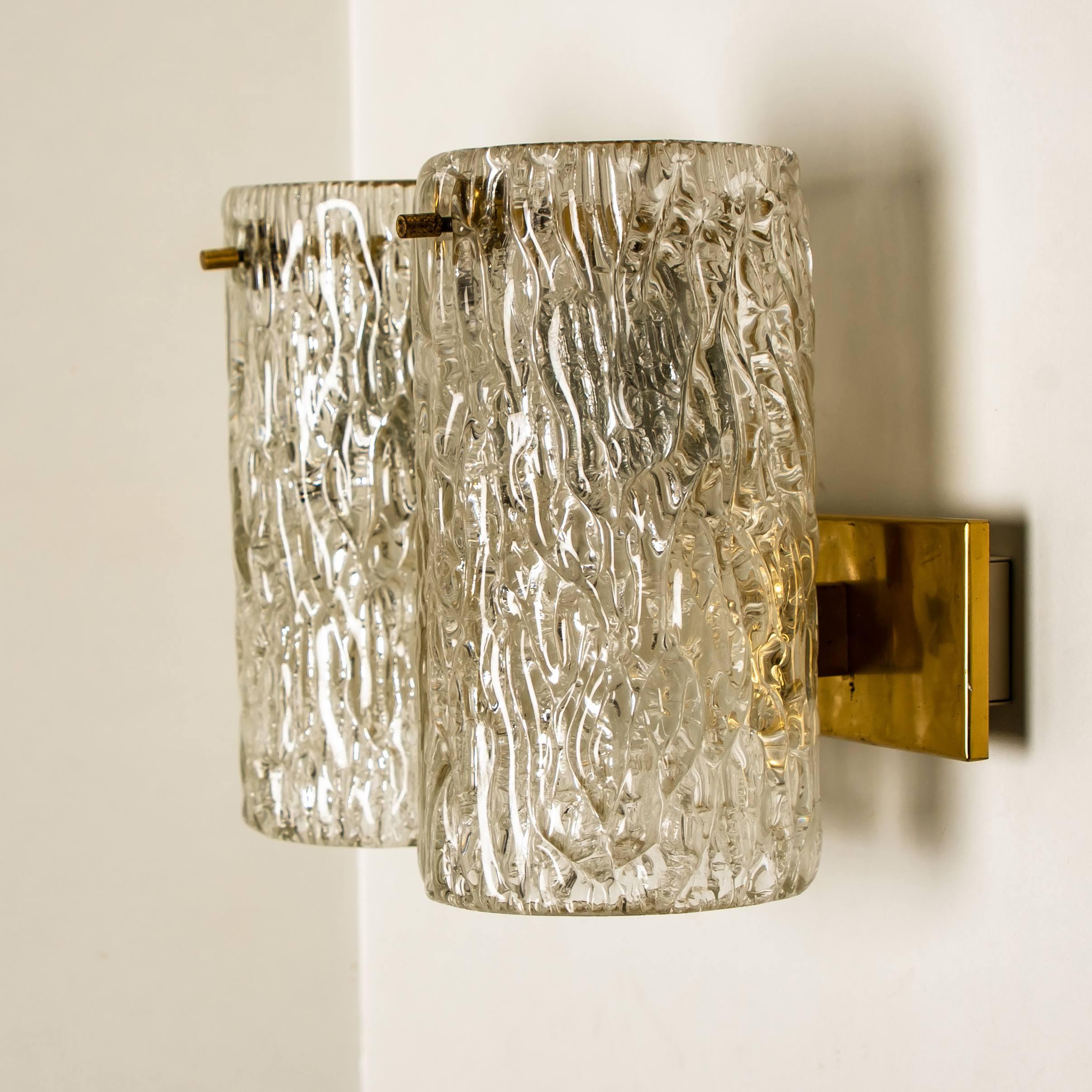 Pair of Bubble Glass Sconces or Wall Sconces by Hillebrand, 1960s 7