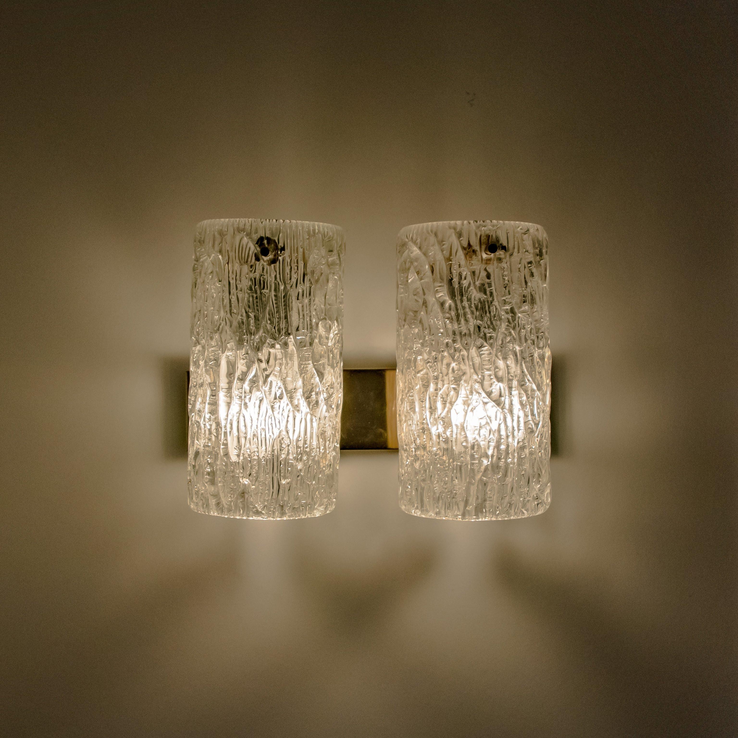 Pair of Bubble Glass Sconces or Wall Sconces by Hillebrand, 1960s 9