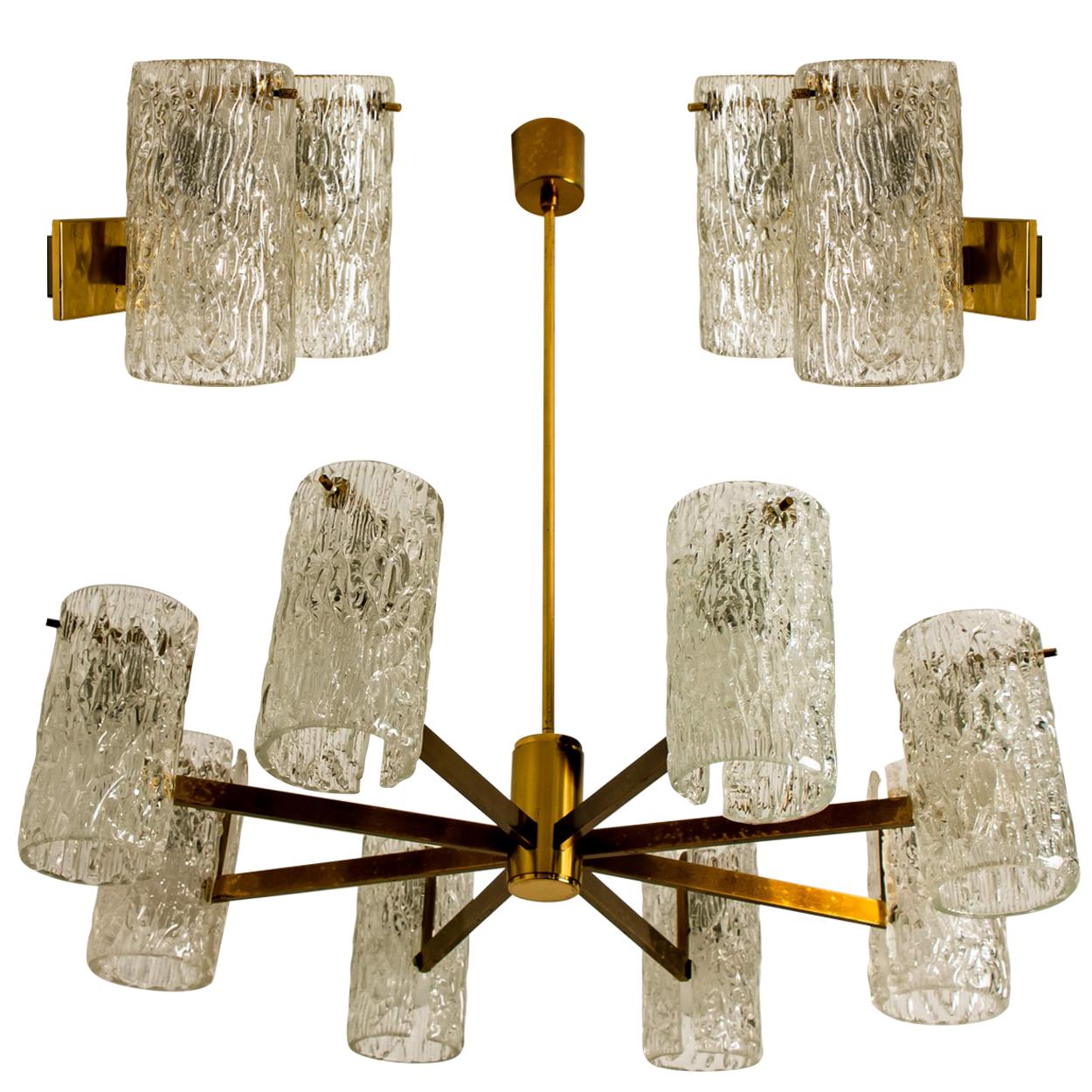German Pair of Bubble Glass Sconces or Wall Sconces by Hillebrand, 1960s