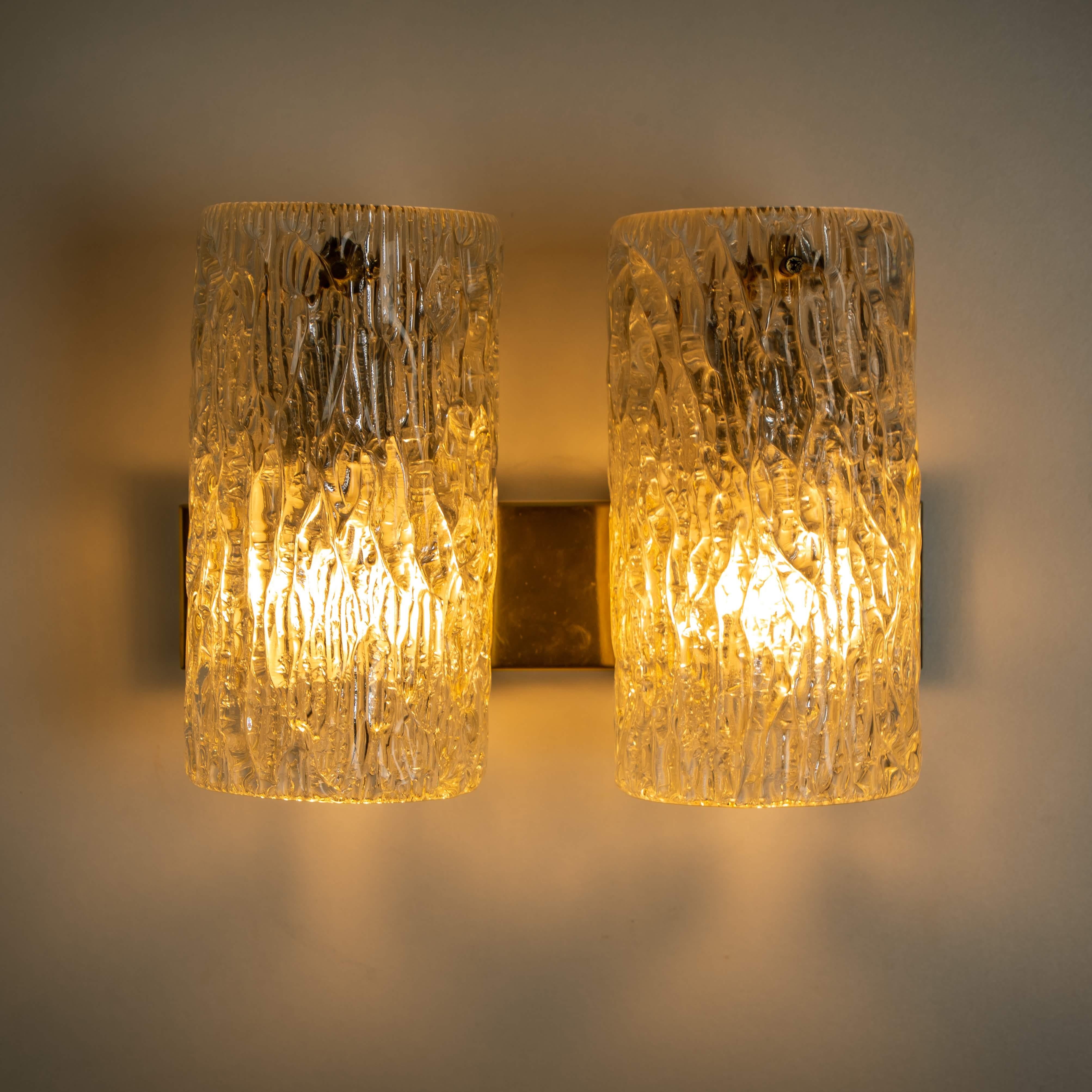Pair of Bubble Glass Sconces or Wall Sconces by Hillebrand, 1960s 1