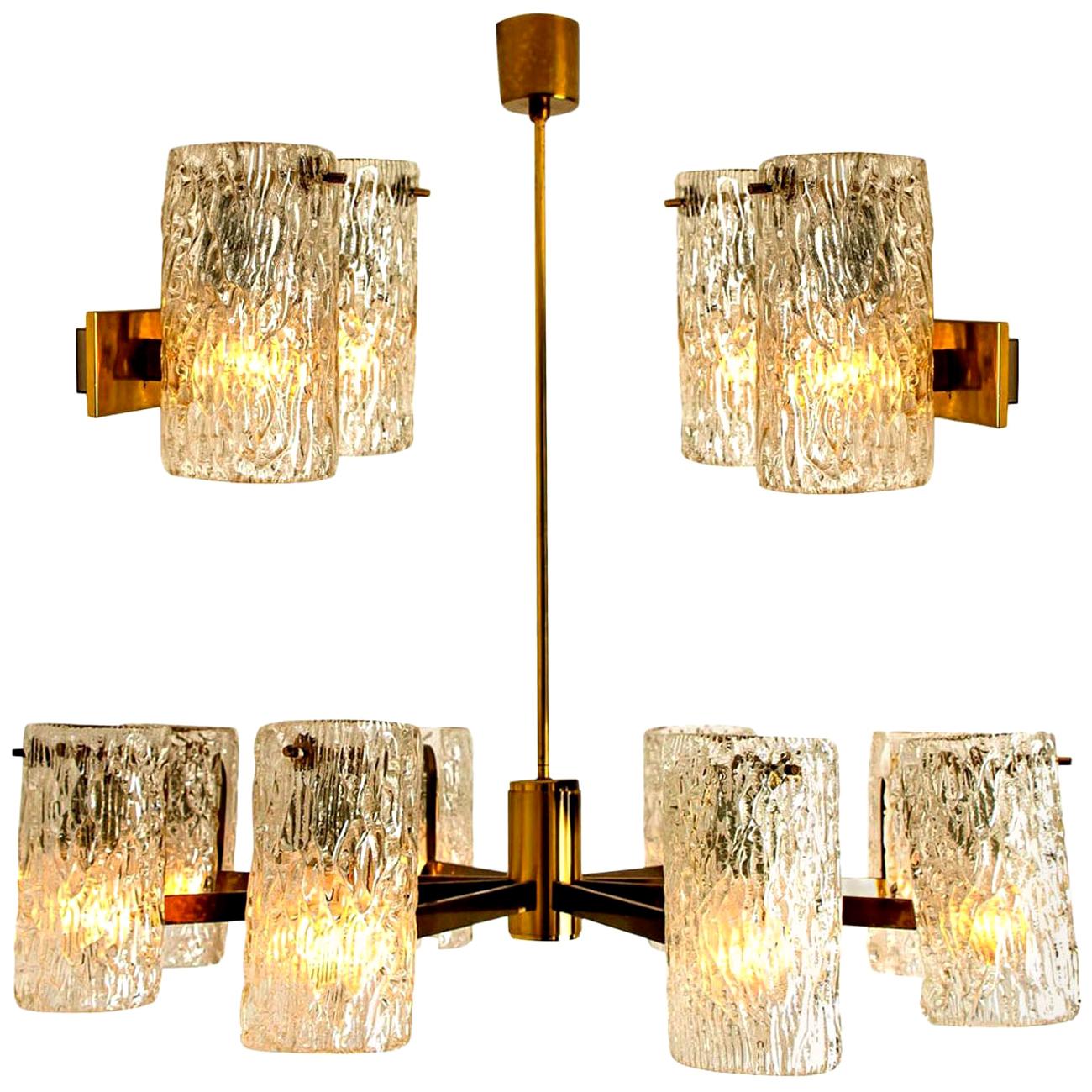 Pair of Bubble Glass Sconces or Wall Sconces by Hillebrand, 1960s