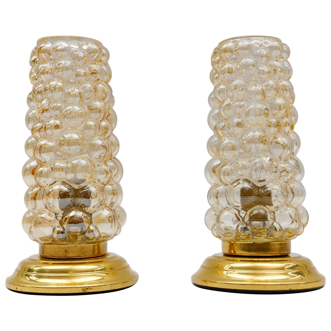 Paar Blasenglas-Tischlampen von Helena Tynell, 1960er Jahre im Angebot