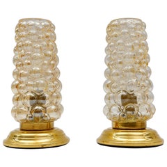 Pair of Bubble Glass Table Lamps by Helena Tynell, 1960s