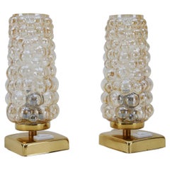 Pair of Bubble Glass Table Lamps by Helena Tynell, 1960s, Limburg