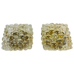 Pair of Bubble Glass Wall Lamps by Helena Tynell for Glashütte Limburg, 1960s
