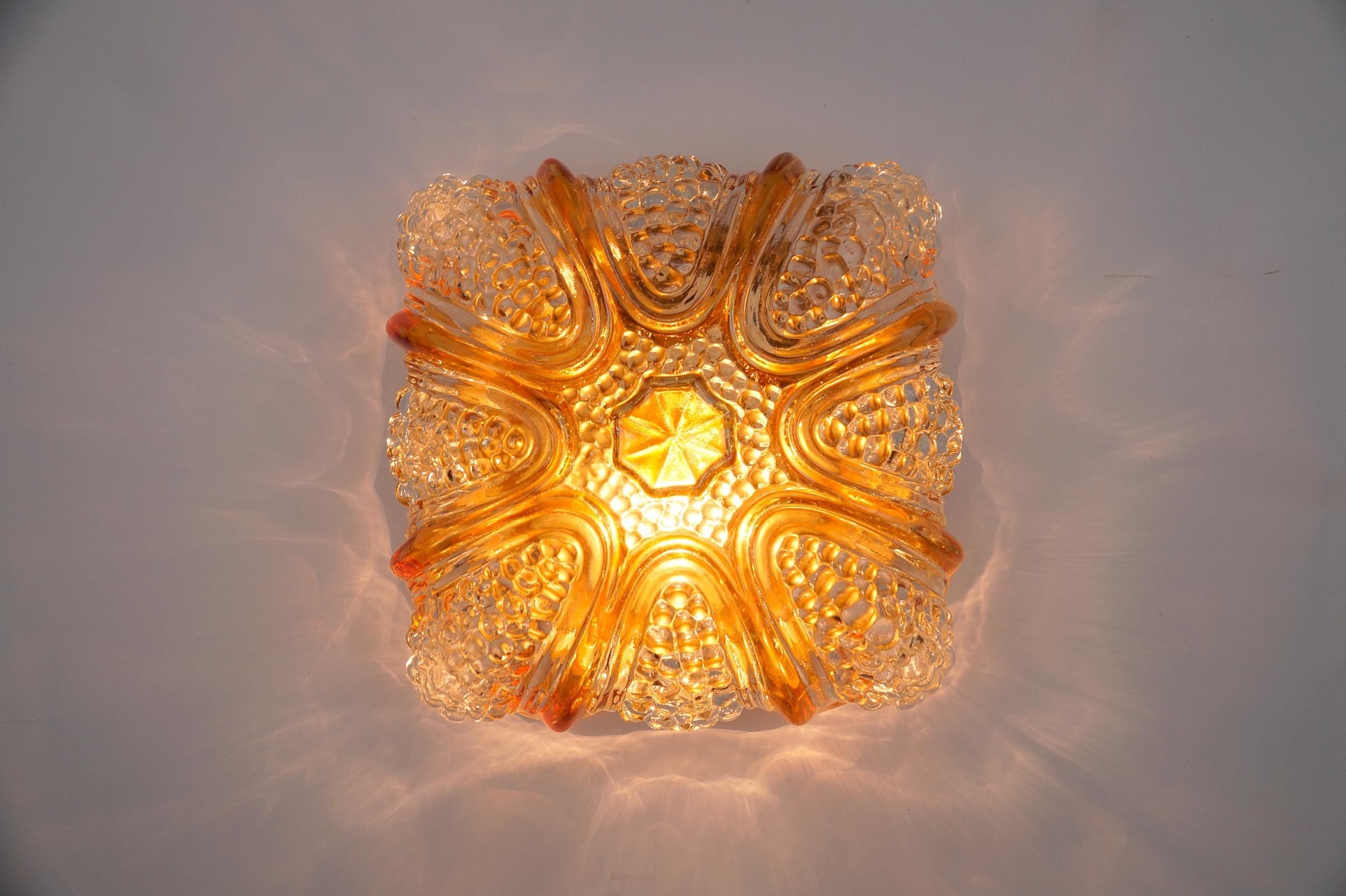 Pair of Bubble Glass Wall Lamps or Flush Mounts, 1960s Limburg For Sale 5