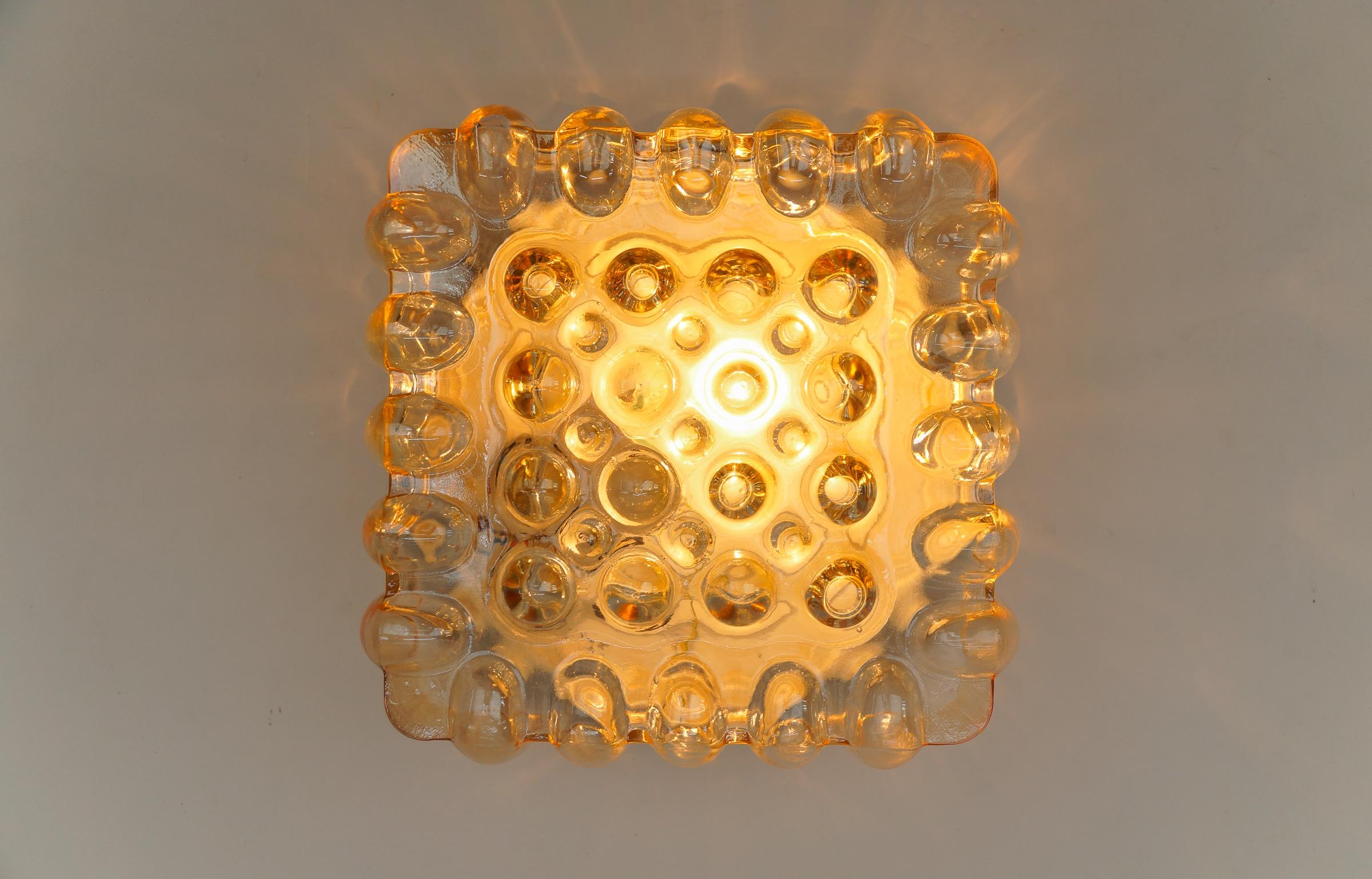 Pair of Bubble Glass Wall Lamps or Flush Mounts by Helena Tynell, 1960s Limburg 4