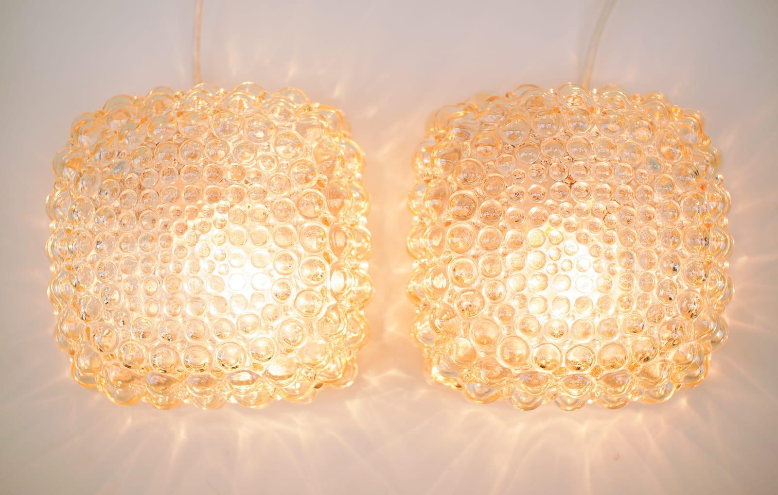 Pair of Bubble Glass Wall Lamps or Flush Mounts by Helena Tynell, 1960s Limburg In Good Condition In Nürnberg, Bayern