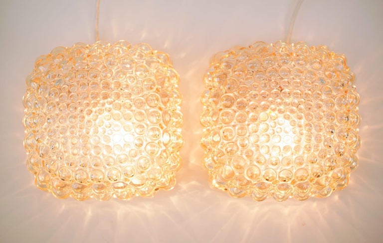 Pair of Bubble Glass Wall Lamps or Flush Mounts by Helena Tynell, 1960s Limburg In Good Condition For Sale In Nürnberg, Bayern