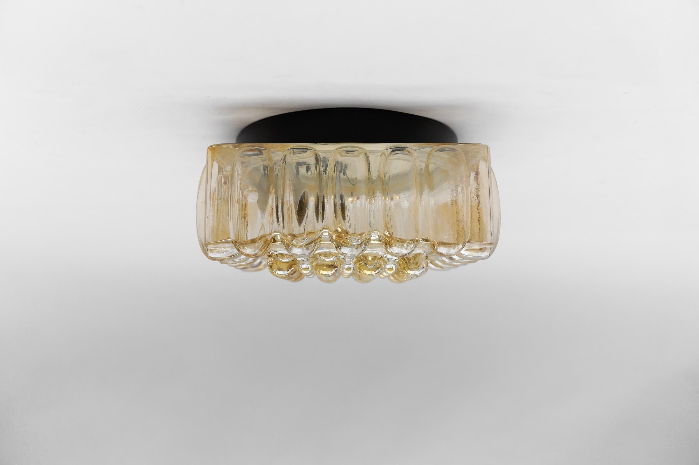 Mid-20th Century Pair of Bubble Glass Wall Lamps or Flush Mounts by Helena Tynell, 1960s Limburg