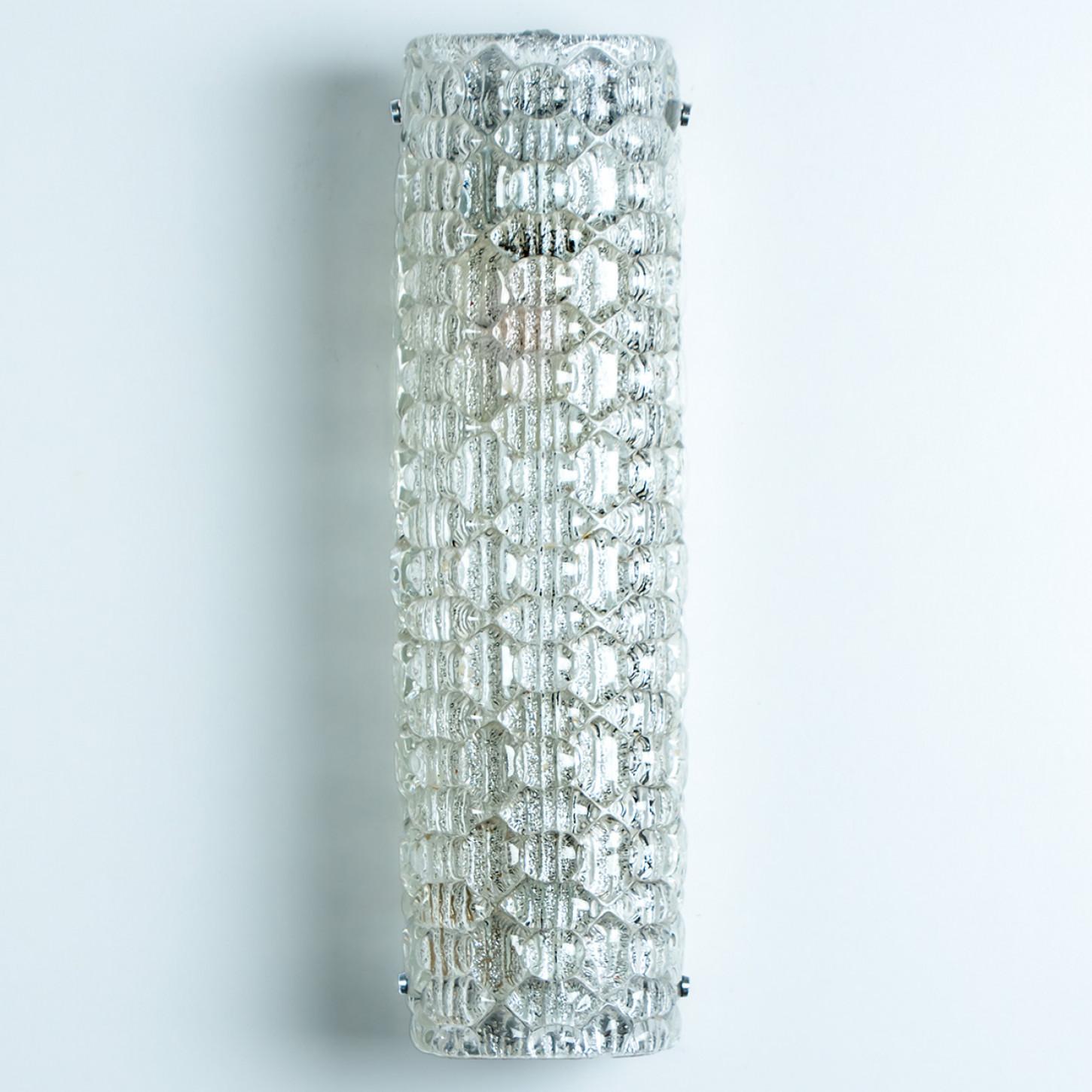Mid-Century Modern Pair of  Bubble Glass Wall Light Fixtures, Germany, 1960s For Sale