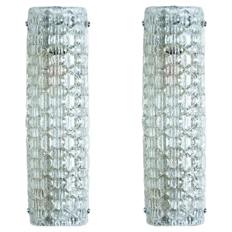 Pair of  Bubble Glass Wall Light Fixtures, Germany, 1960s
