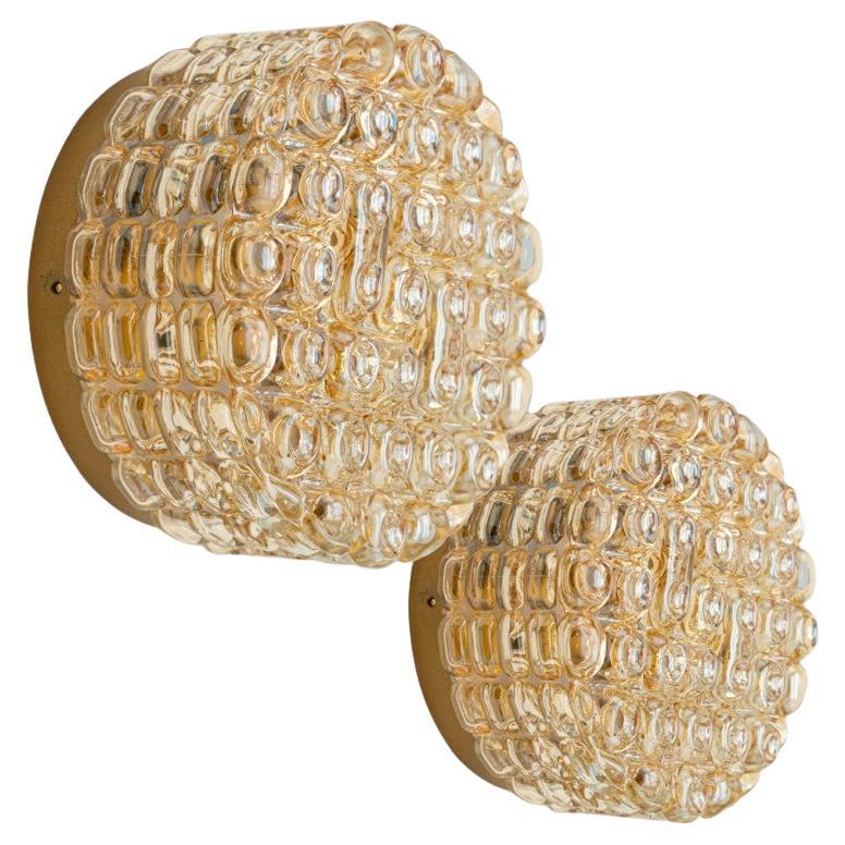 Coppia di luci da parete/apparecchi da incasso in vetro a bolle di Tynell, 1960