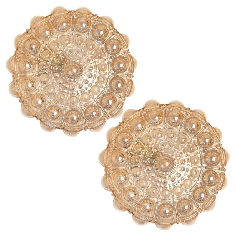 Pair of Bubble Glass Wall Lights/Flush mounts by Tynell, 1960