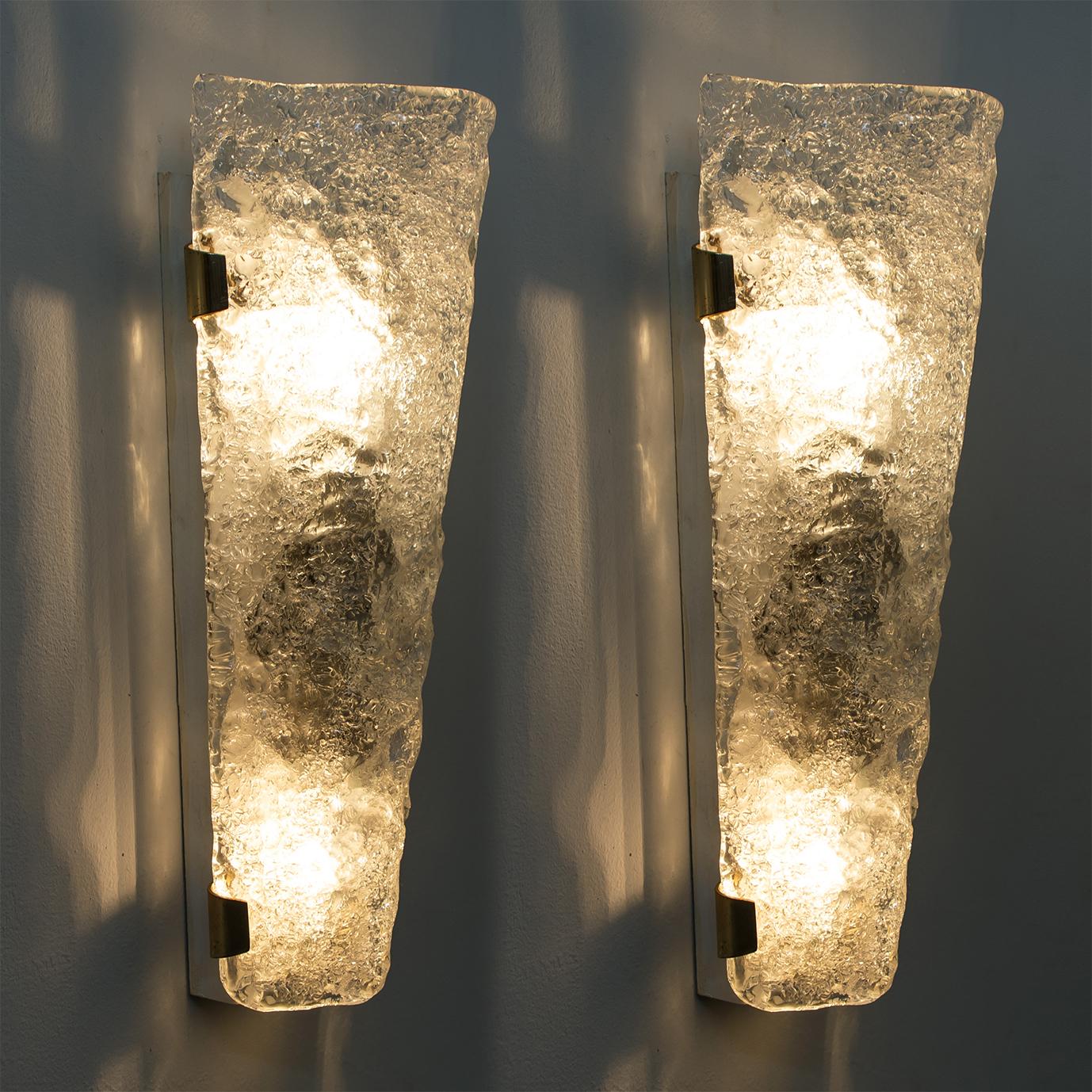 Pair of Bubble Murano Glass Sconces or Wall Sconces, 1960s 1