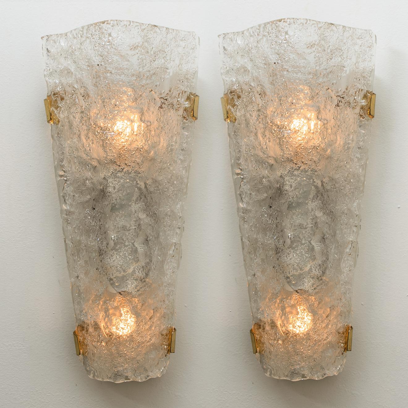 Pair of Bubble Murano Glass Sconces or Wall Sconces, 1960s 2