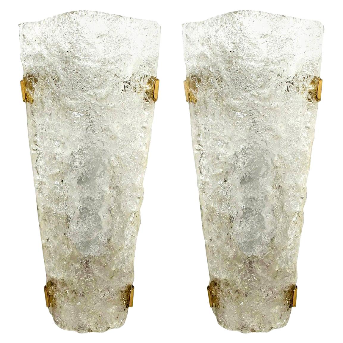Pair of Bubble Murano Glass Sconces or Wall Sconces, 1960s