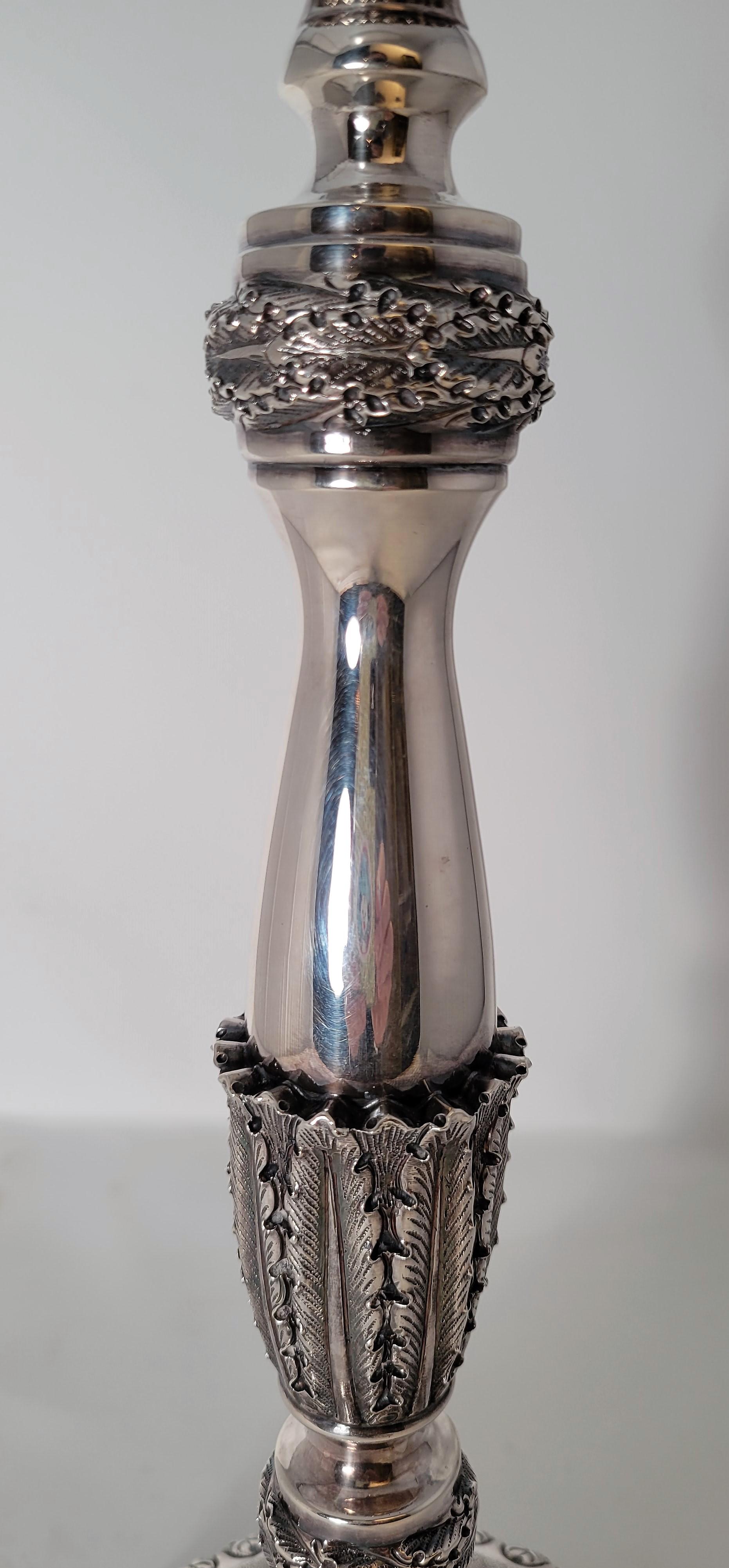 Italian Pair of Buccellati Silver Candlesticks