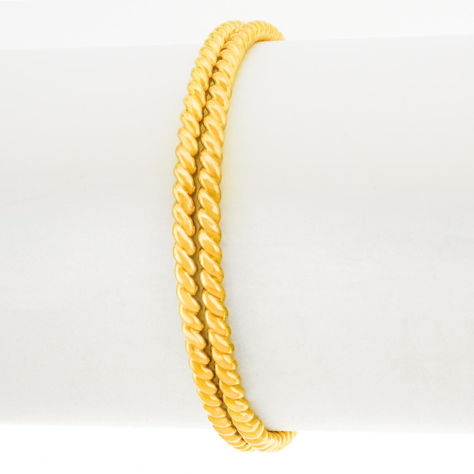 Pair of Bucherer Gold Cable Twist Bangles 2
