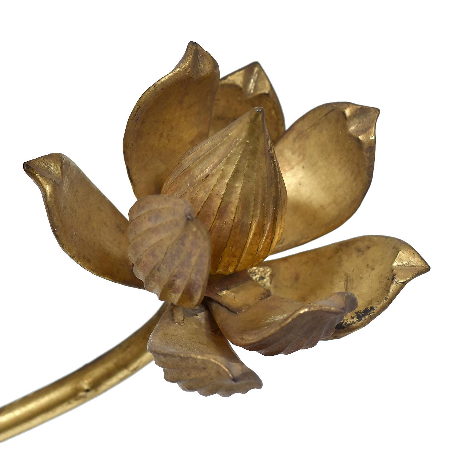 Gold Leaf Pair of Buddhist Temple Flowers, Japan