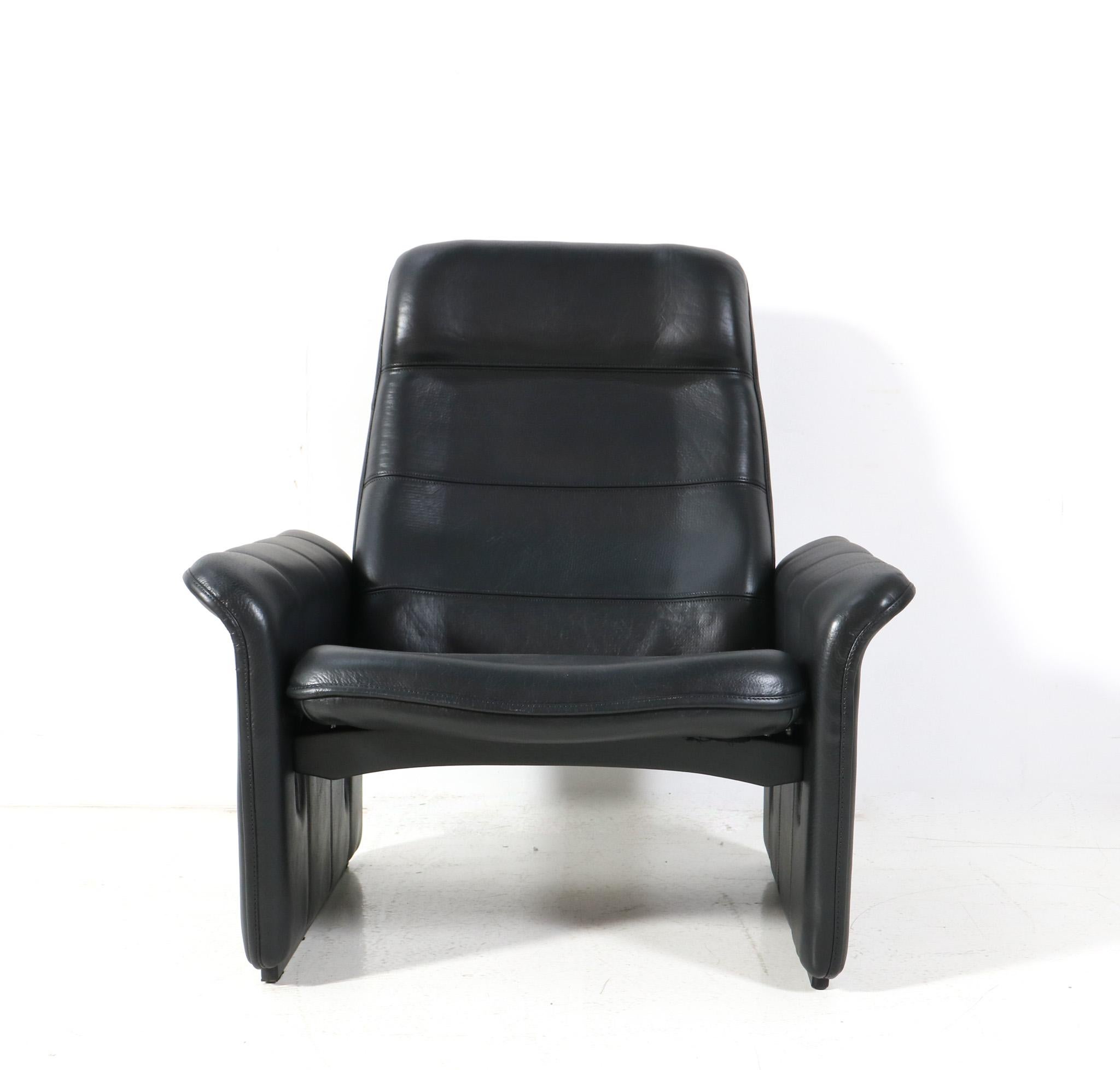 Pair of Buffalo Neck Leather DS-50 Lounge Chairs and Ottoman by De Sede, 1970s For Sale 2