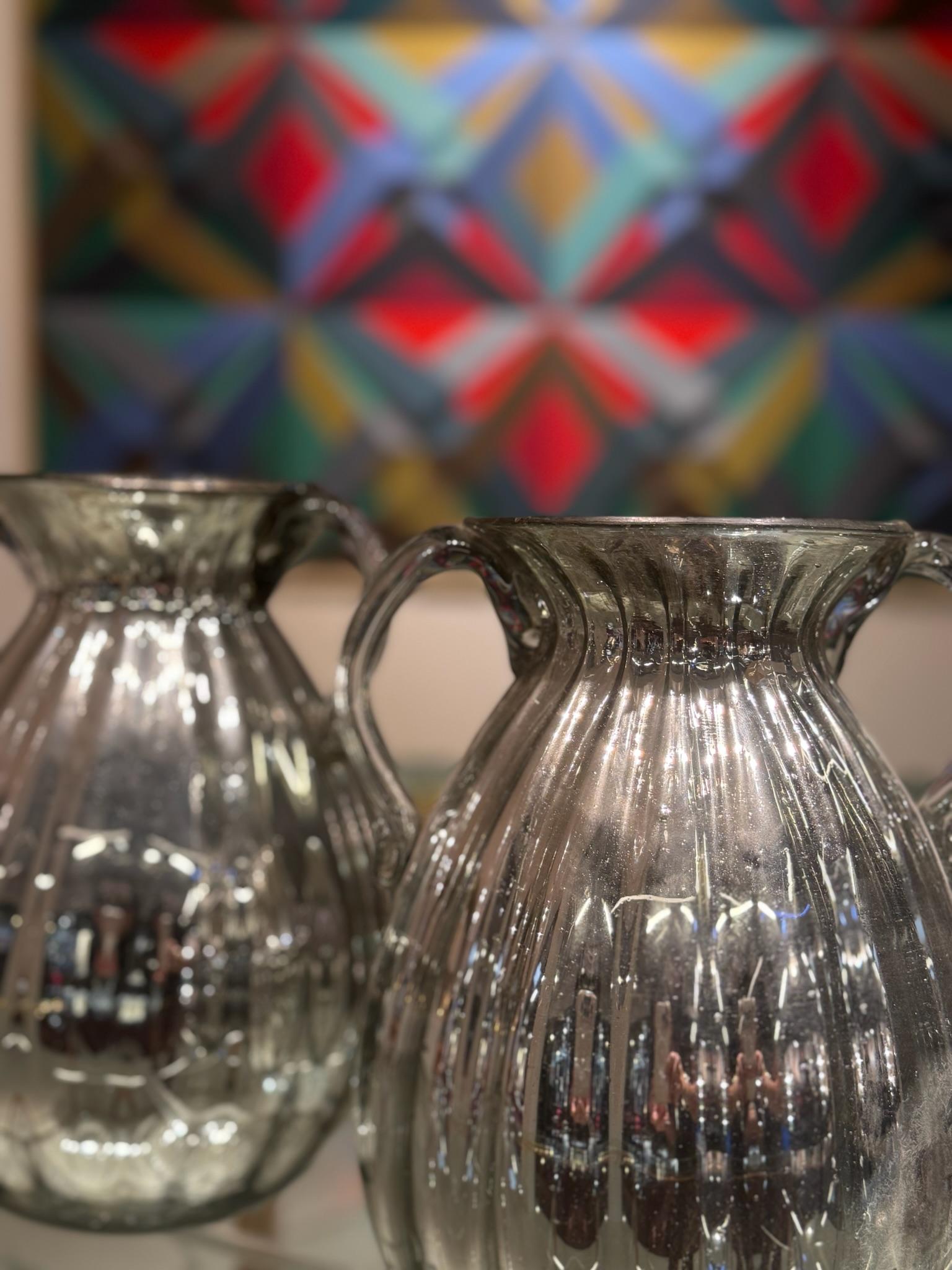 Mid-Century Modern Paire de vases en verre bulbeux, vers 1970, France en vente