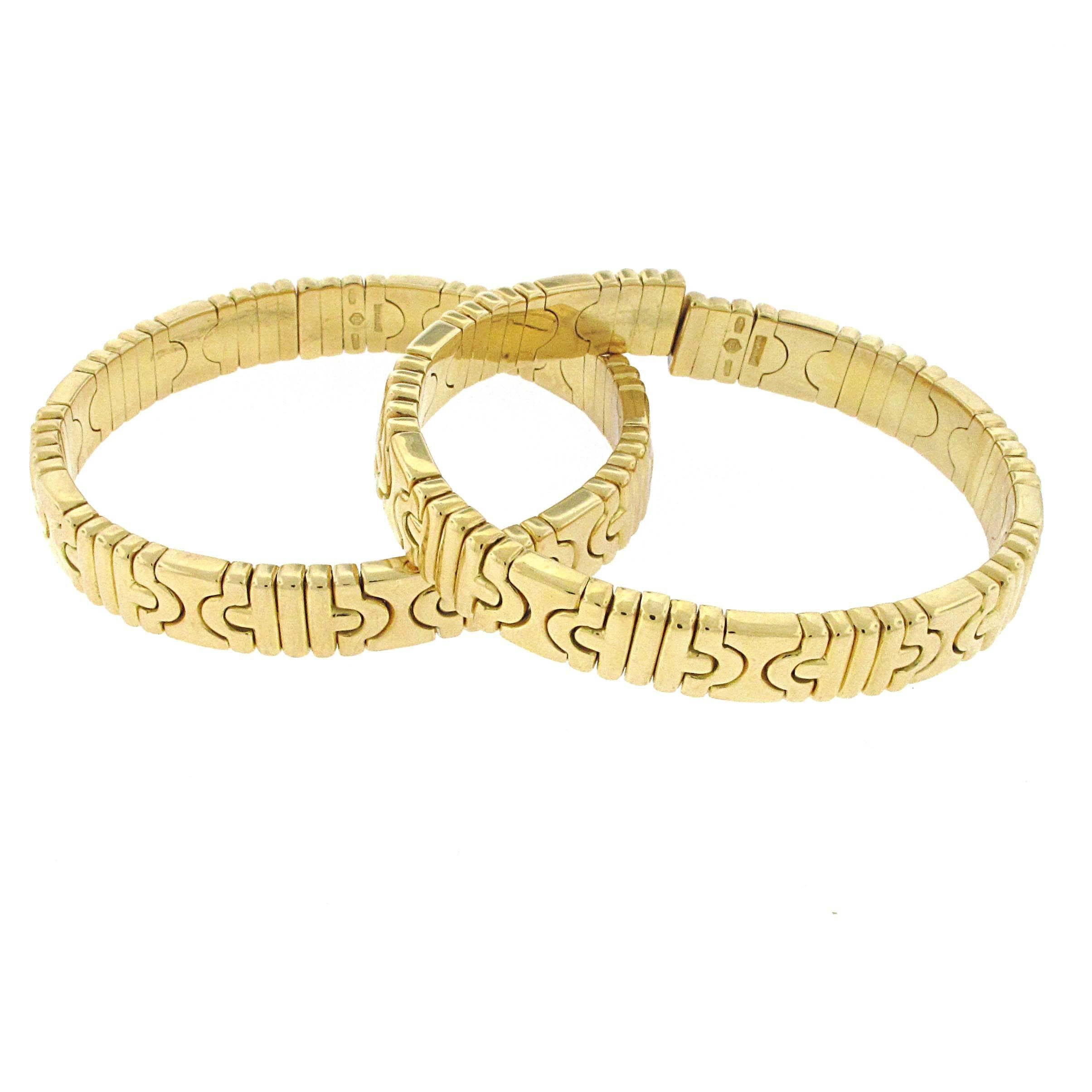 The most iconic design Bulgari has to date. The Parentesi collection shows how timeless Bulgari's designs can be. This pair of bangles can be had for less than the price of one bangle at Bulgari. The all yellow gold bangles are the most sought after