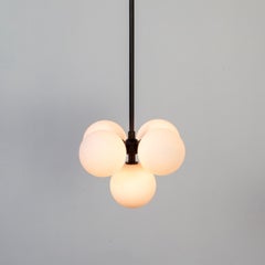 Pair of Bunch Pendant Lights, Research.Lighting, Black, 5in Glass, Made to Order