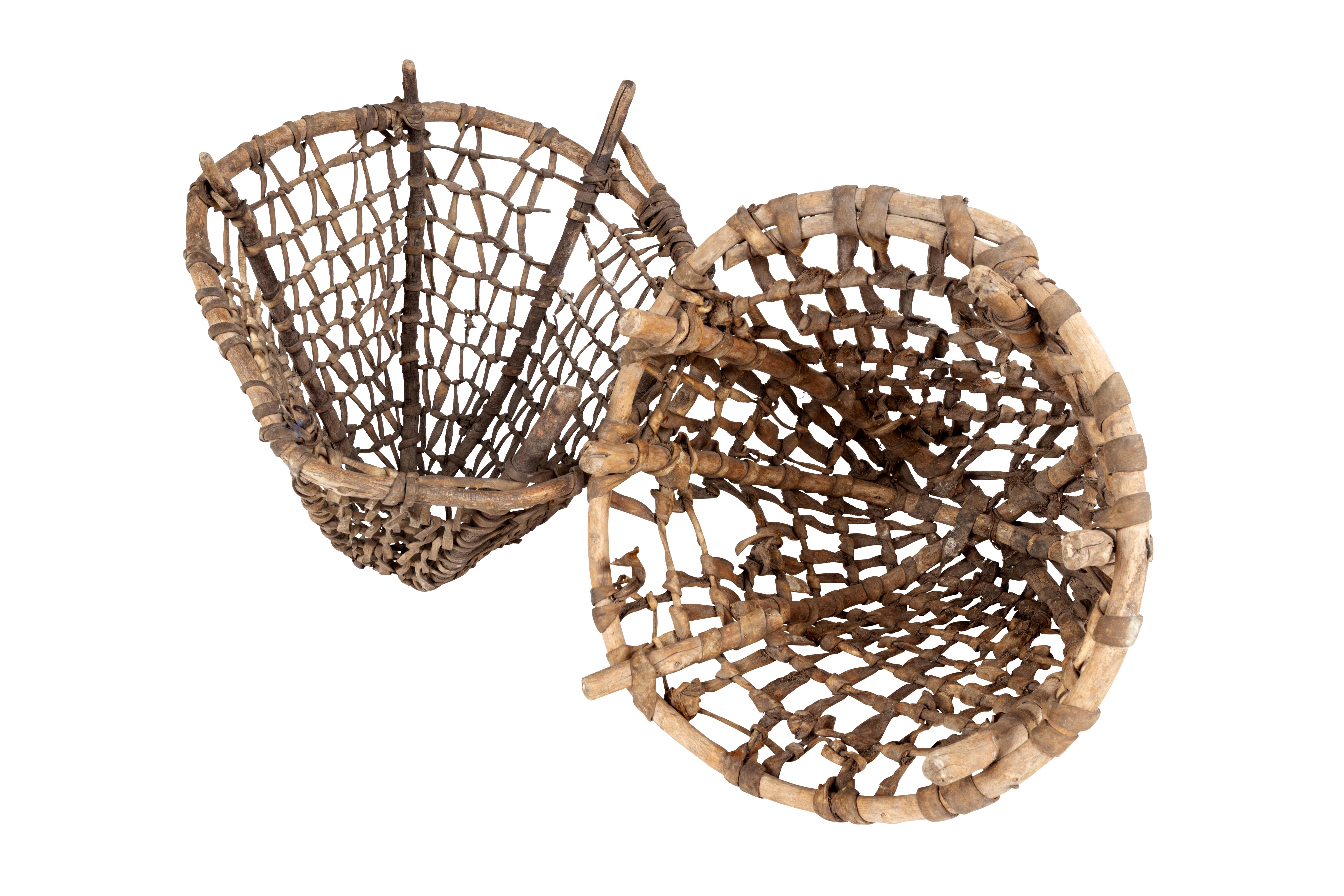 Rustic Pair of Burden Trap Baskets  For Sale