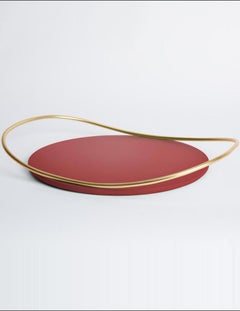 Pair of Burgundy Touché B Trays by Mason Editions