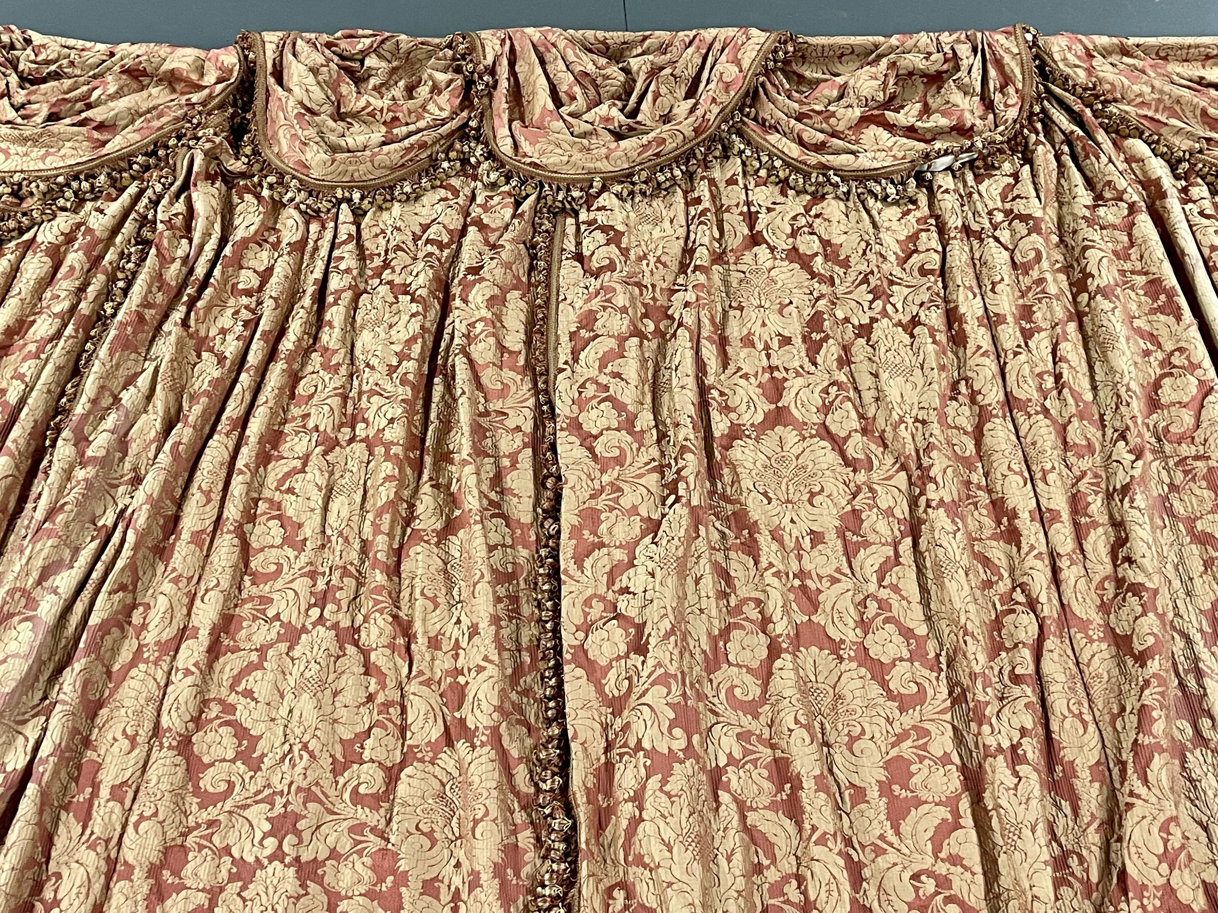 Pair of Burgundy Wall or Window Treatments, Curtains, Drapes, Scalamandré For Sale 6