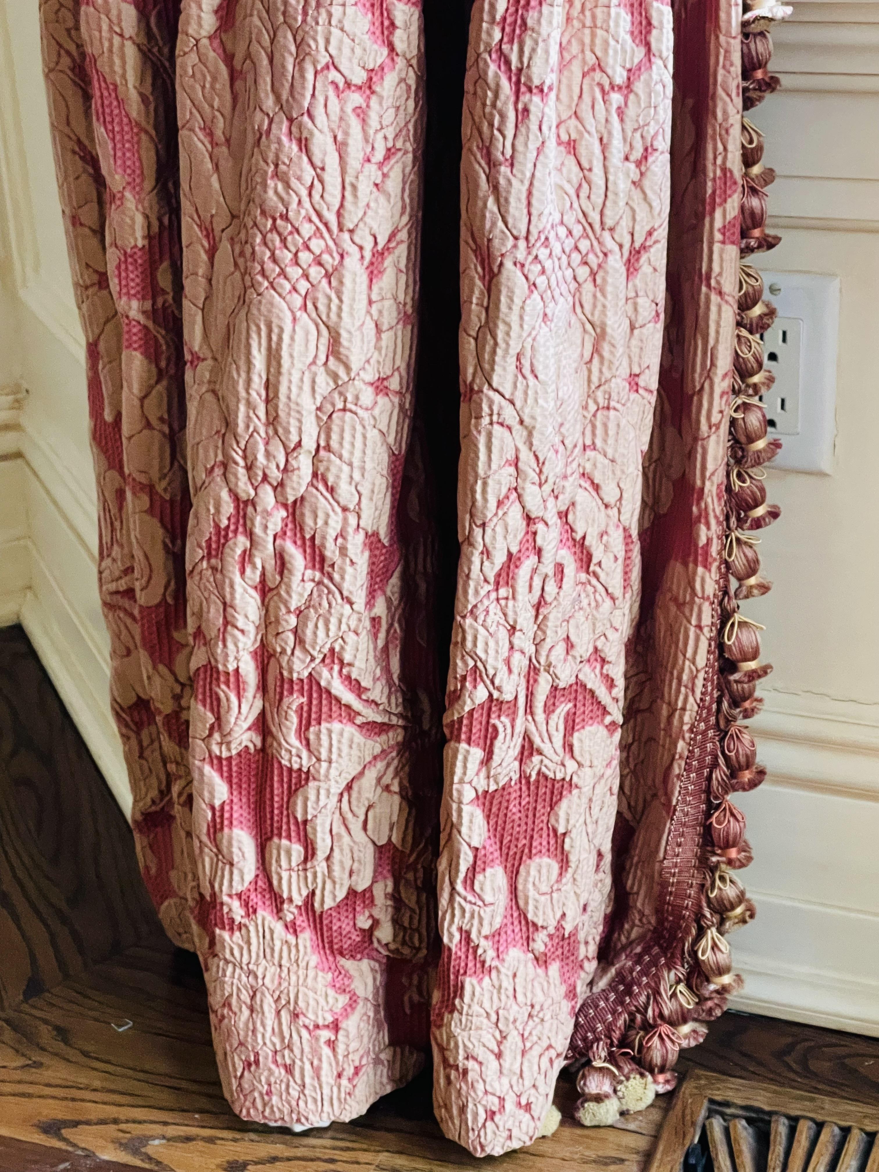 Textile Pair of Burgundy Wall or Window Treatments, Curtains, Drapes, Scalamandré For Sale